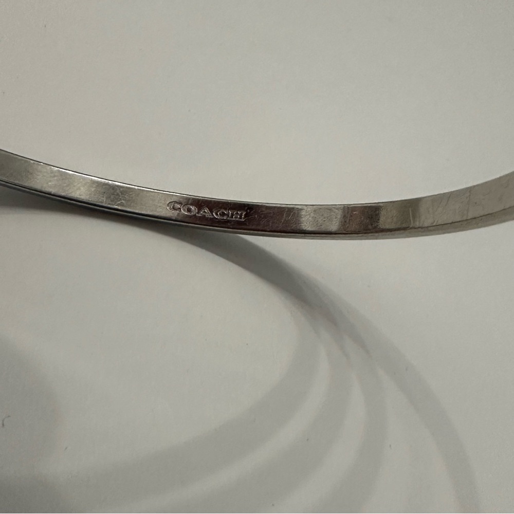 Coach Bangle Bracelet - Silver With Rhinestones - Picture 7 of 10